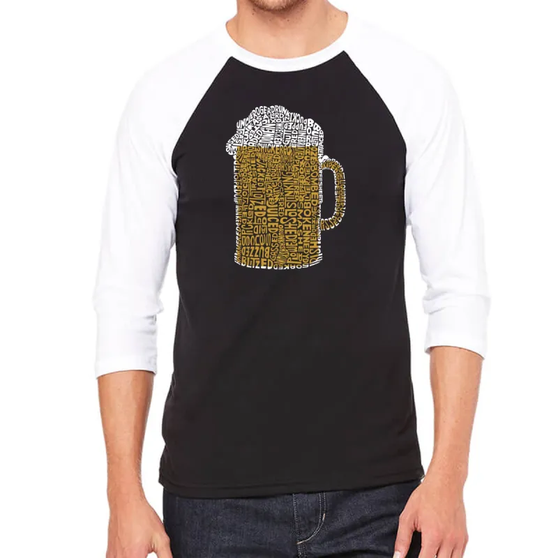 Slang Terms for Being Wasted - Men's Raglan Baseball Word Art T-Shirt sold by LA Pop Art