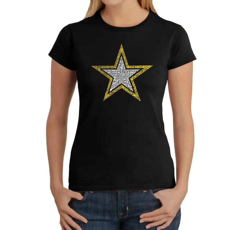LYRICS TO THE ARMY SONG - Women's Word Art T-Shirt sold by LA Pop Art