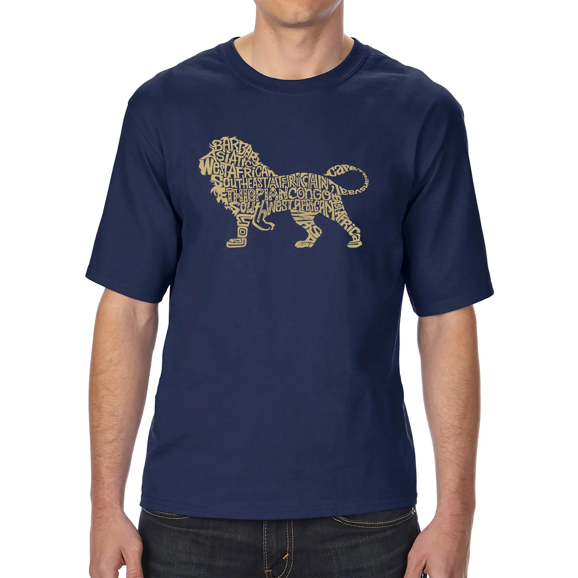 Lion - Men's Tall Word Art T-Shirt sold by LA Pop Art product image thumbnail 3