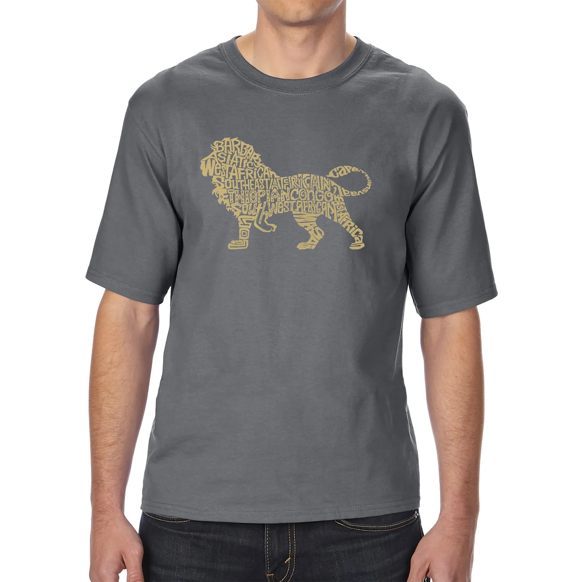 Lion - Men's Tall Word Art T-Shirt sold by LA Pop Art product image thumbnail 4