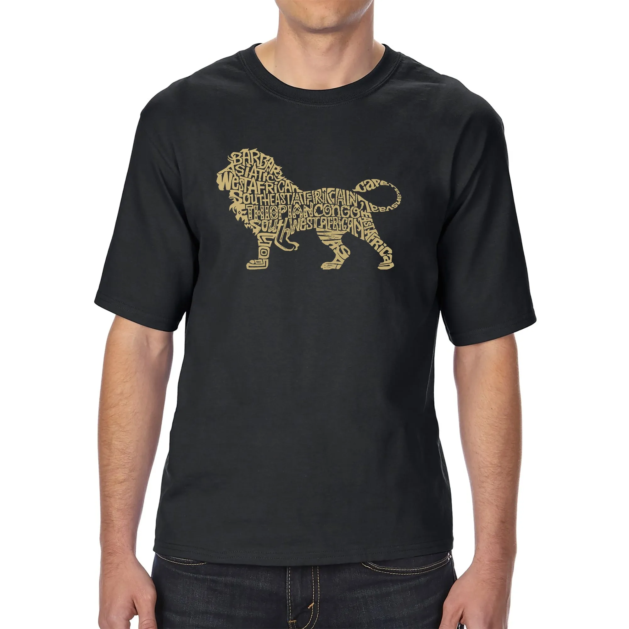 Lion - Men's Tall Word Art T-Shirt sold by LA Pop Art