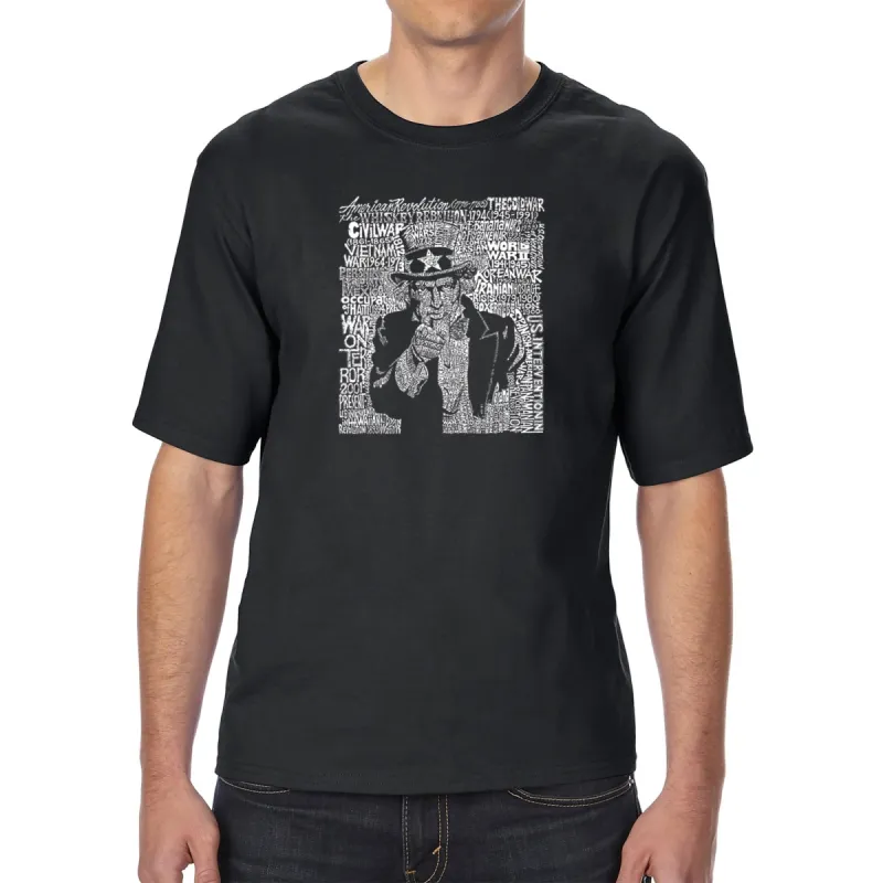 UNCLE SAM - Men's Tall Word Art T-Shirt sold by LA Pop Art