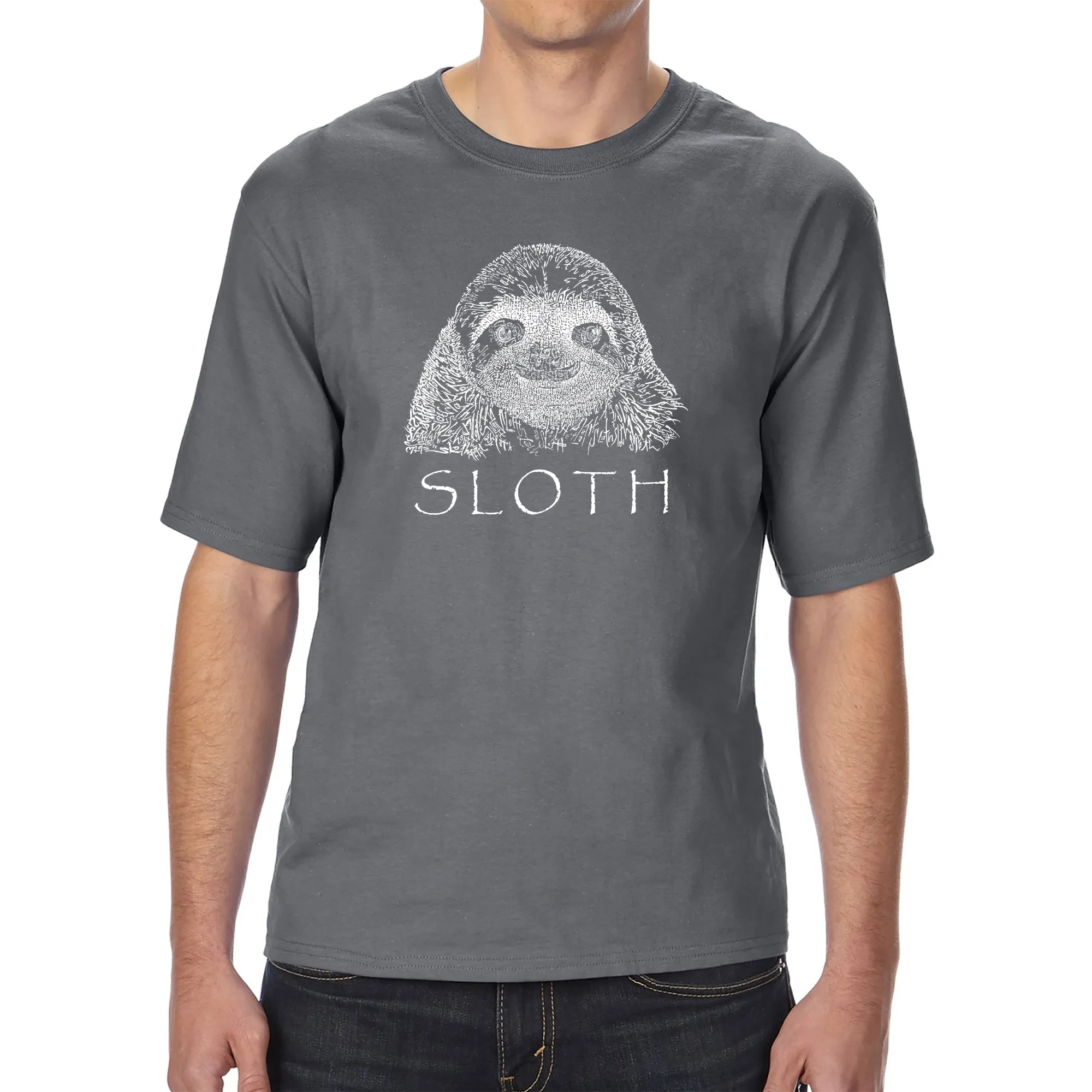 Sloth - Men's Tall Word Art T-Shirt sold by LA Pop Art product image thumbnail 4