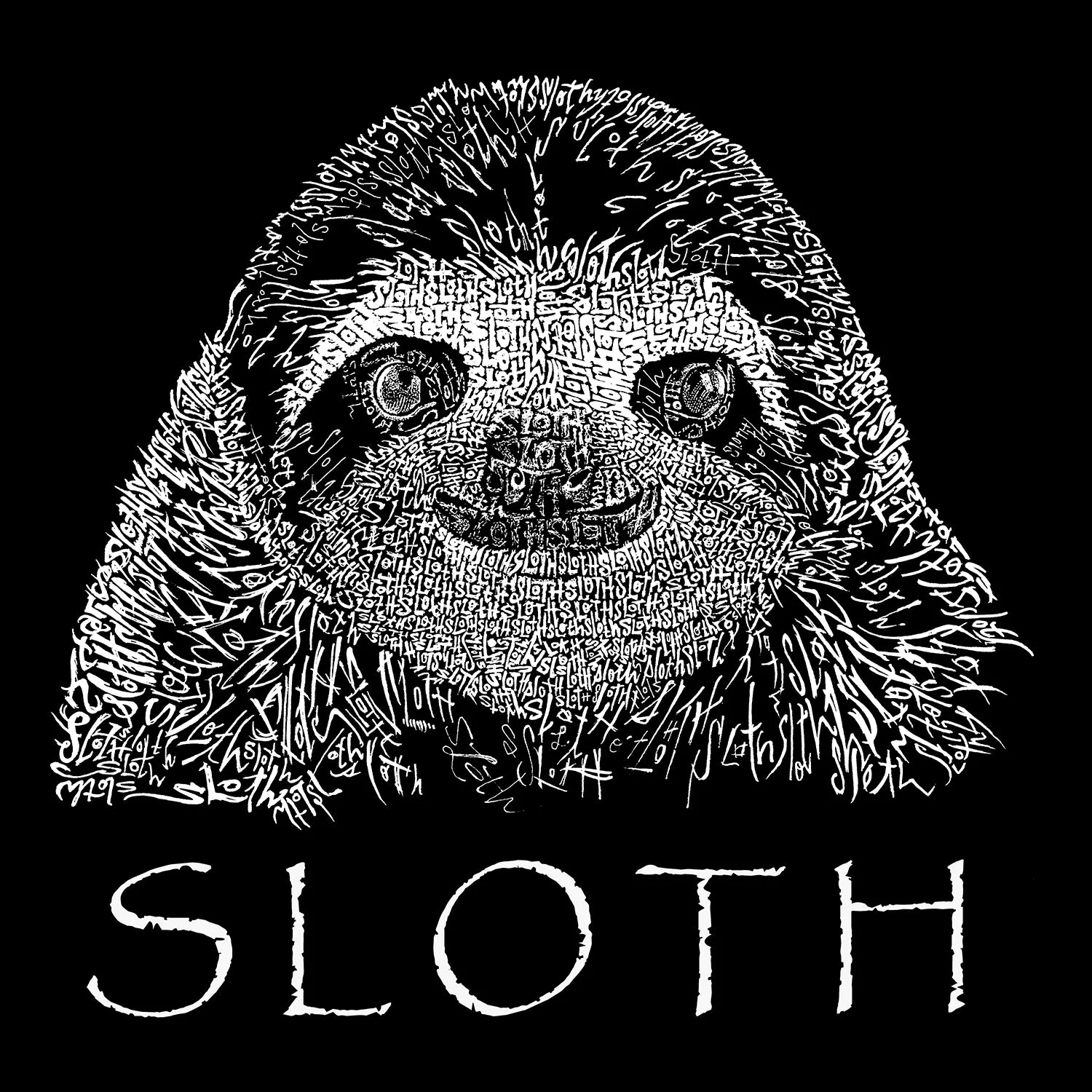 Sloth - Men's Tall Word Art T-Shirt sold by LA Pop Art product image thumbnail 2