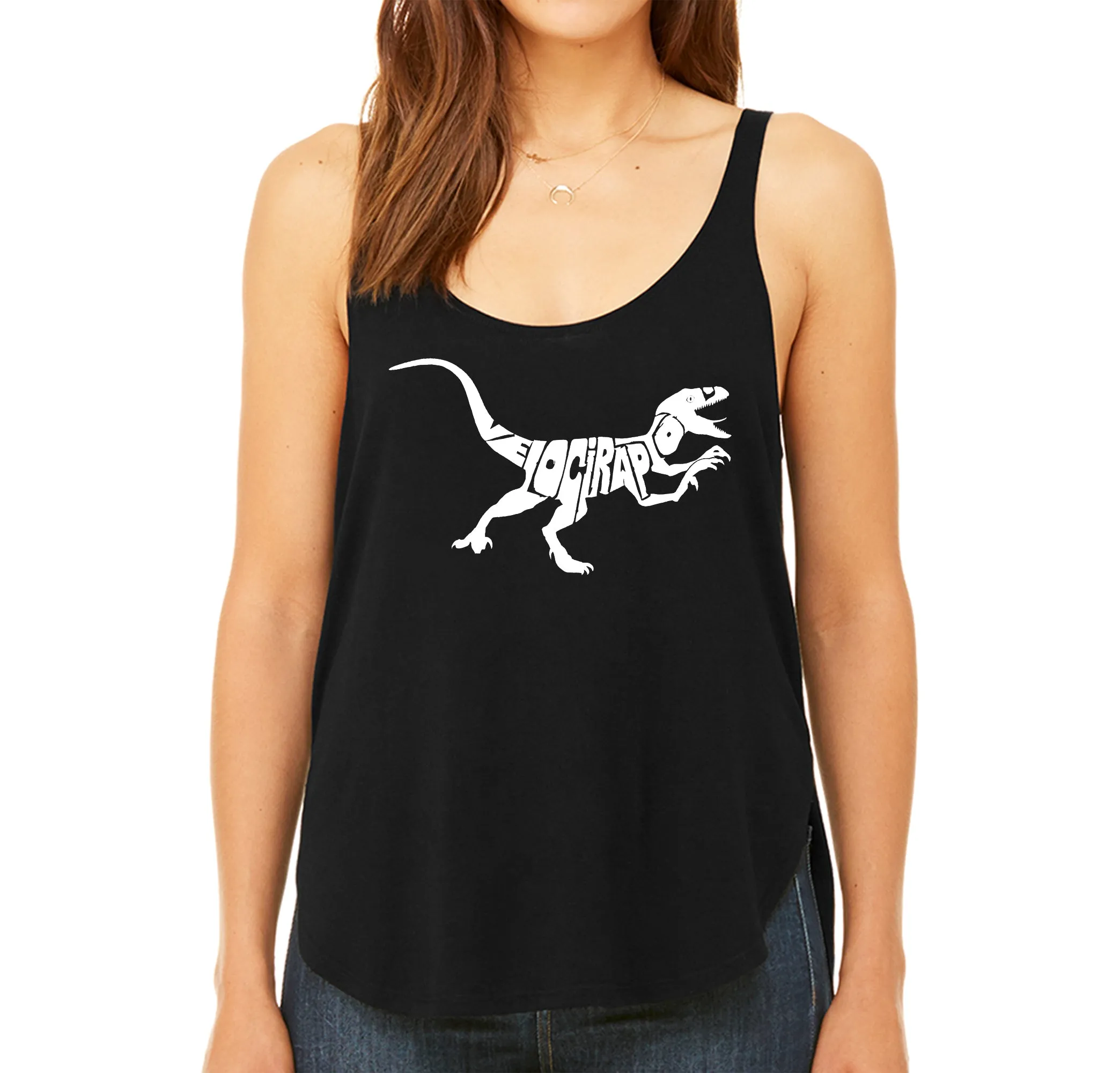 Velociraptor - Women's Word Art Flowy Tank sold by LA Pop Art