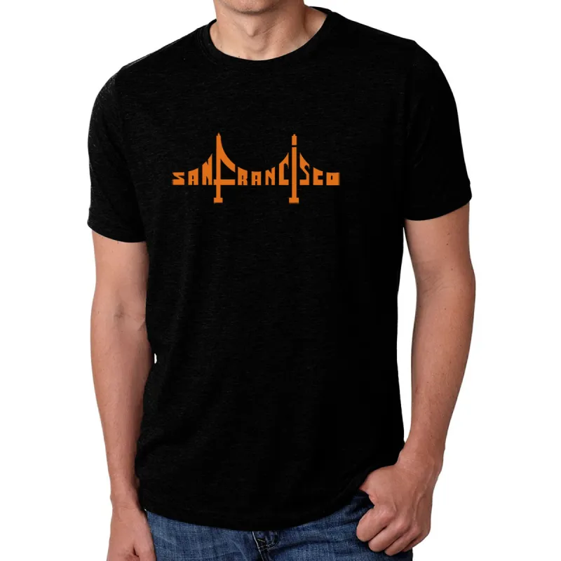 San Francisco Bridge  - Men's Premium Blend Word Art T-Shirt sold by LA Pop Art