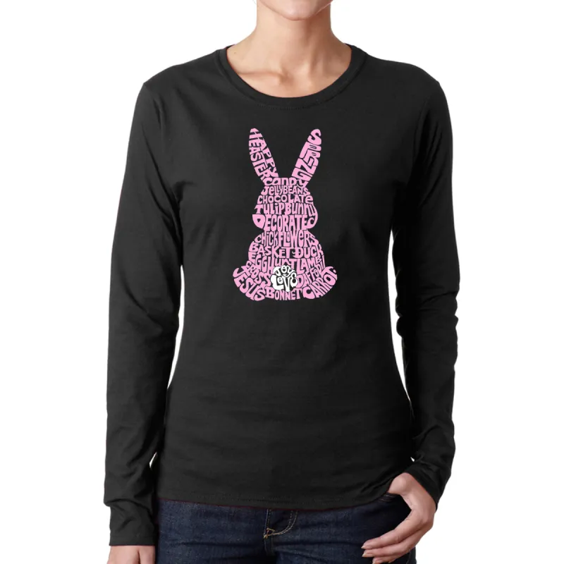 Easter Bunny  - Women's Word Art Long Sleeve T-Shirt sold by LA Pop Art