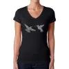 Hummingbirds - Women's Word Art V-Neck T-Shirt sold by LA Pop Art