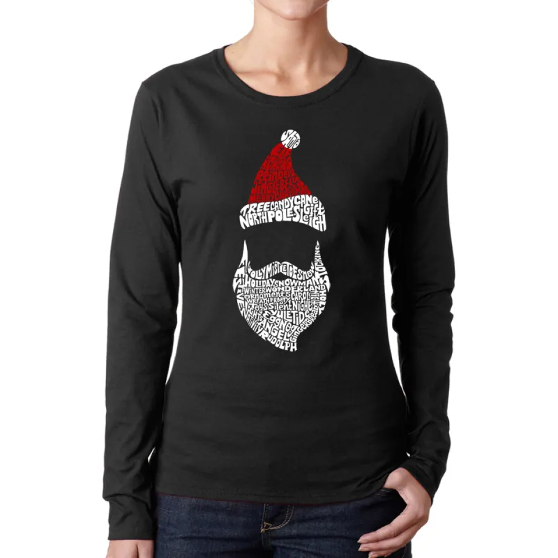 Santa Claus - Women's Word Art Long Sleeve T-Shirt sold by LA Pop Art