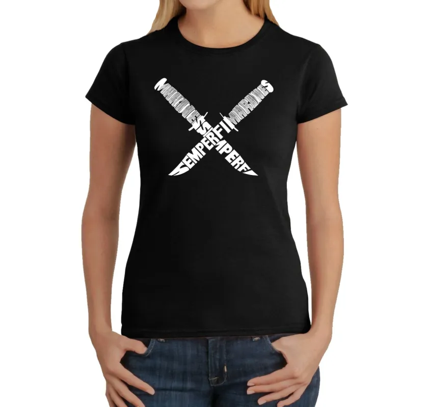 Semper Fi -  Women's Word Art T-Shirt sold by LA Pop Art