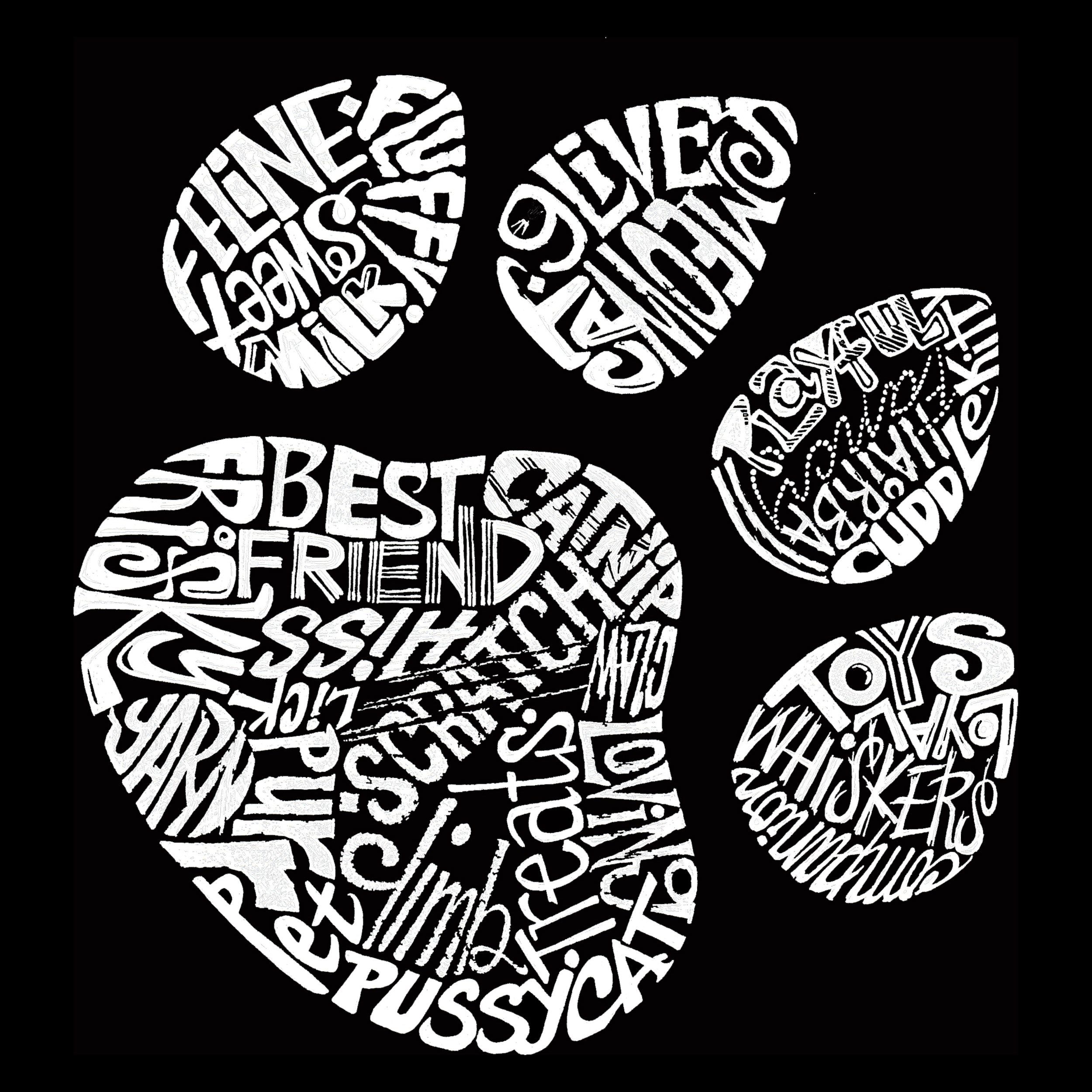 Cat Paw - Women's Raglan Baseball Word Art T-Shirt sold by LA Pop Art product image thumbnail 2