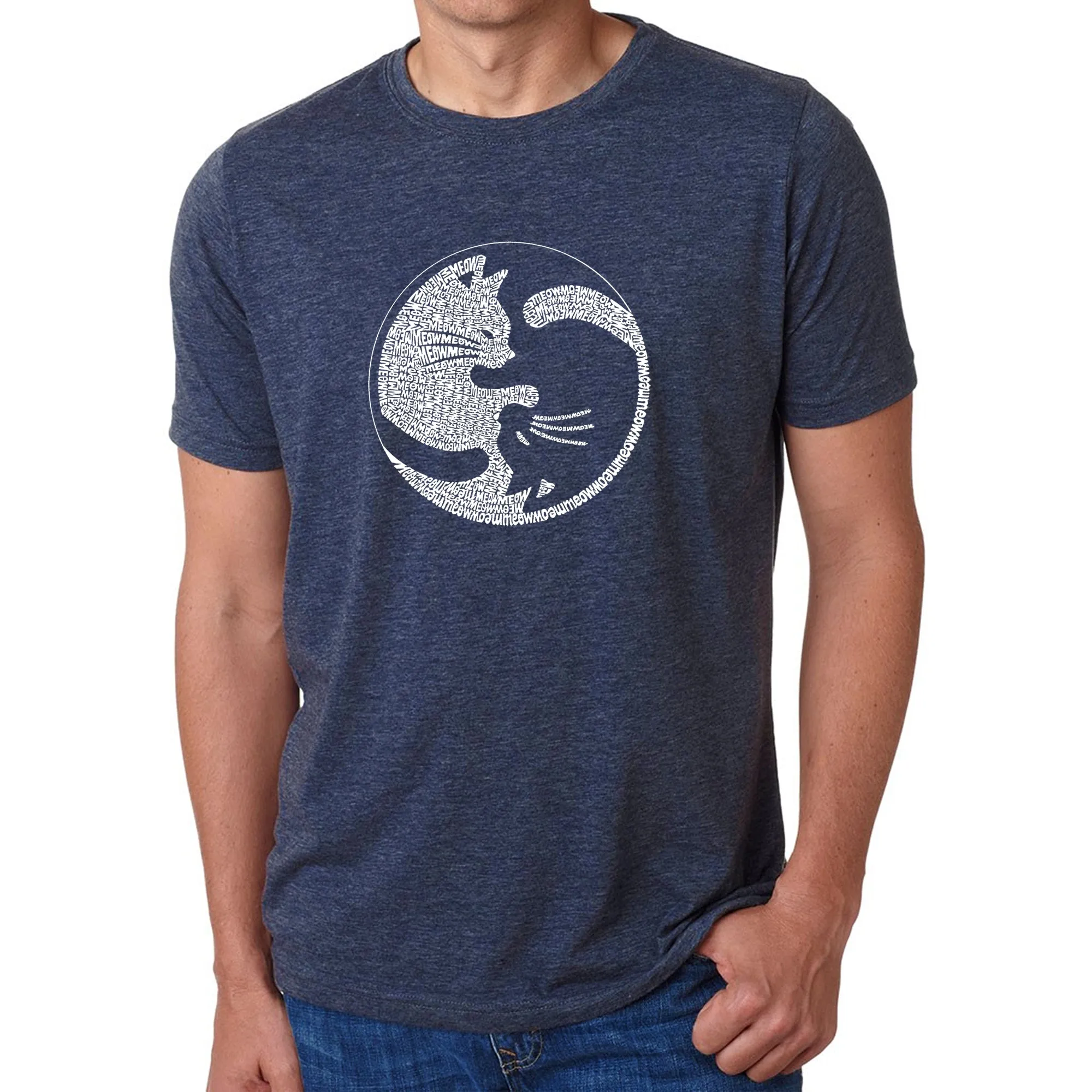 Yin Yang Cat - Men's Premium Blend Word Art T-Shirt sold by LA Pop Art product image thumbnail 3