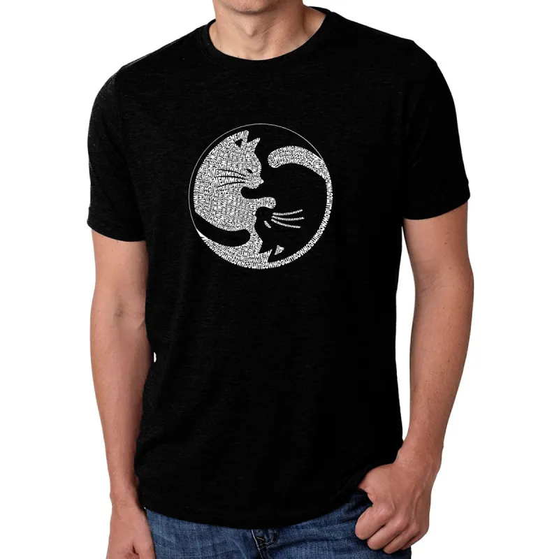 Yin Yang Cat  - Men's Premium Blend Word Art T-Shirt sold by LA Pop Art