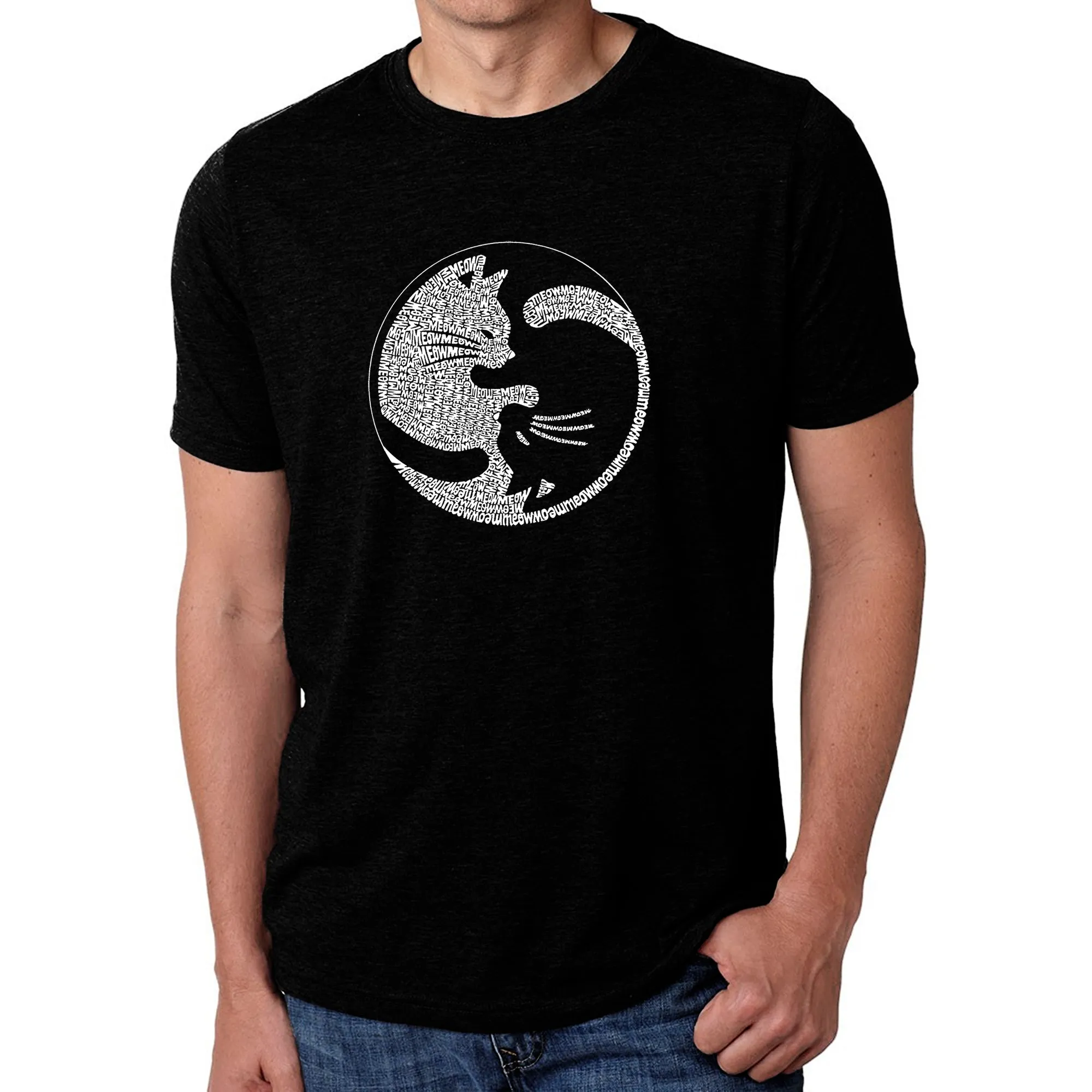 Yin Yang Cat - Men's Premium Blend Word Art T-Shirt sold by LA Pop Art