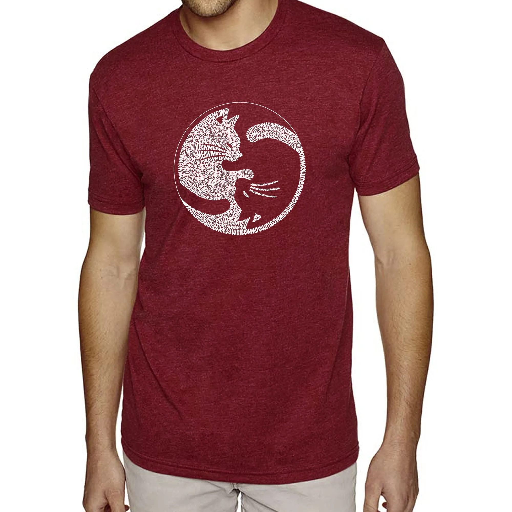 Yin Yang Cat - Men's Premium Blend Word Art T-Shirt sold by LA Pop Art product image thumbnail 5
