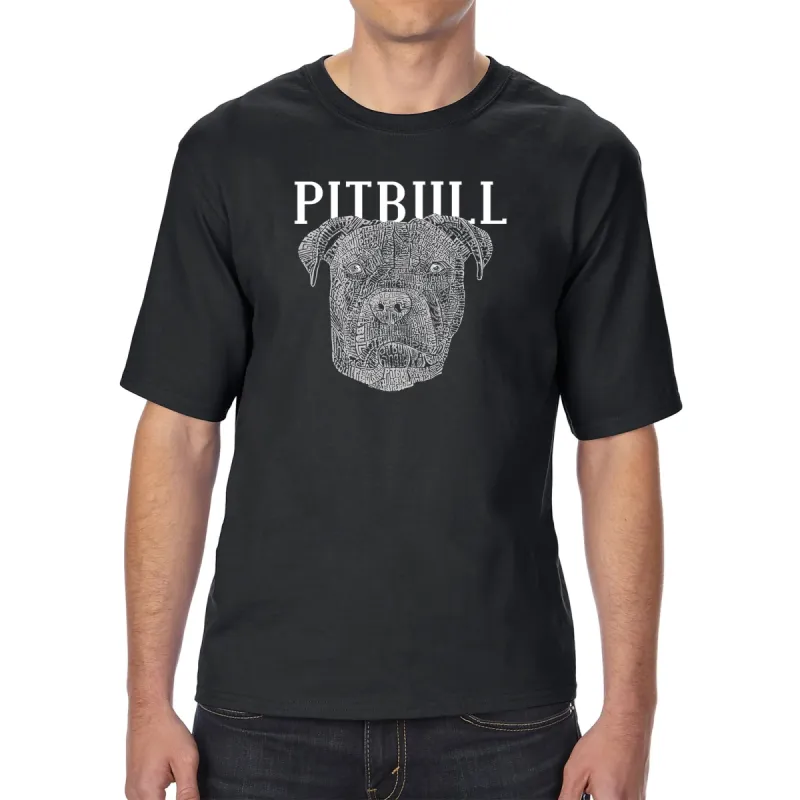 Pitbull Face - Men's Tall Word Art T-Shirt sold by LA Pop Art