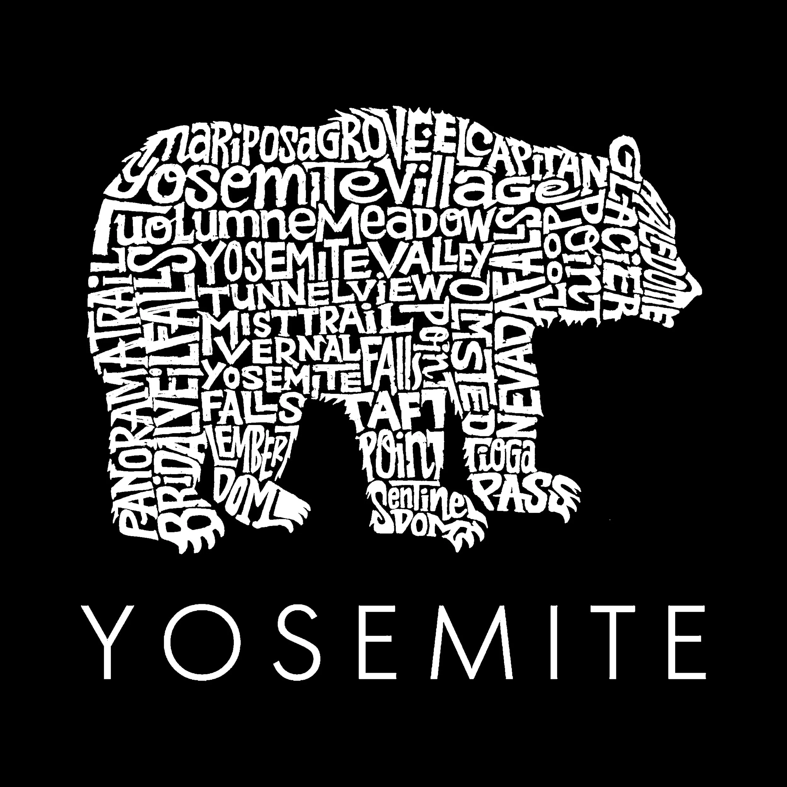 Yosemite Bear - Men's Tall Word Art T-Shirt sold by LA Pop Art product image thumbnail 2