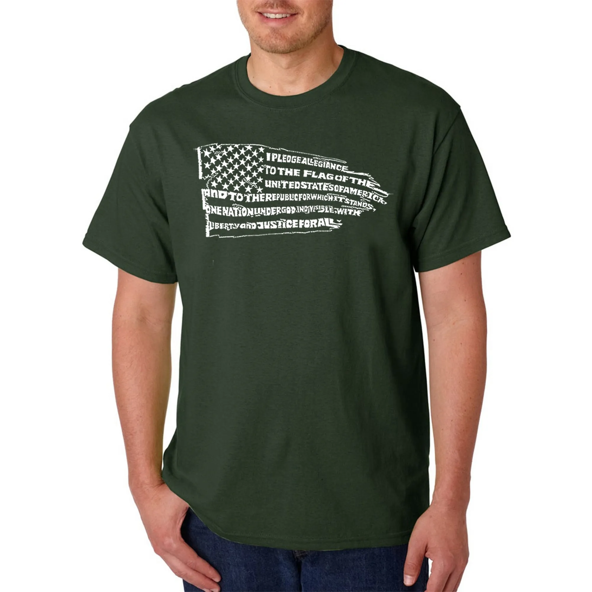 Pledge of Allegiance Flag - Men's Word Art T-Shirt sold by LA Pop Art product image thumbnail 4