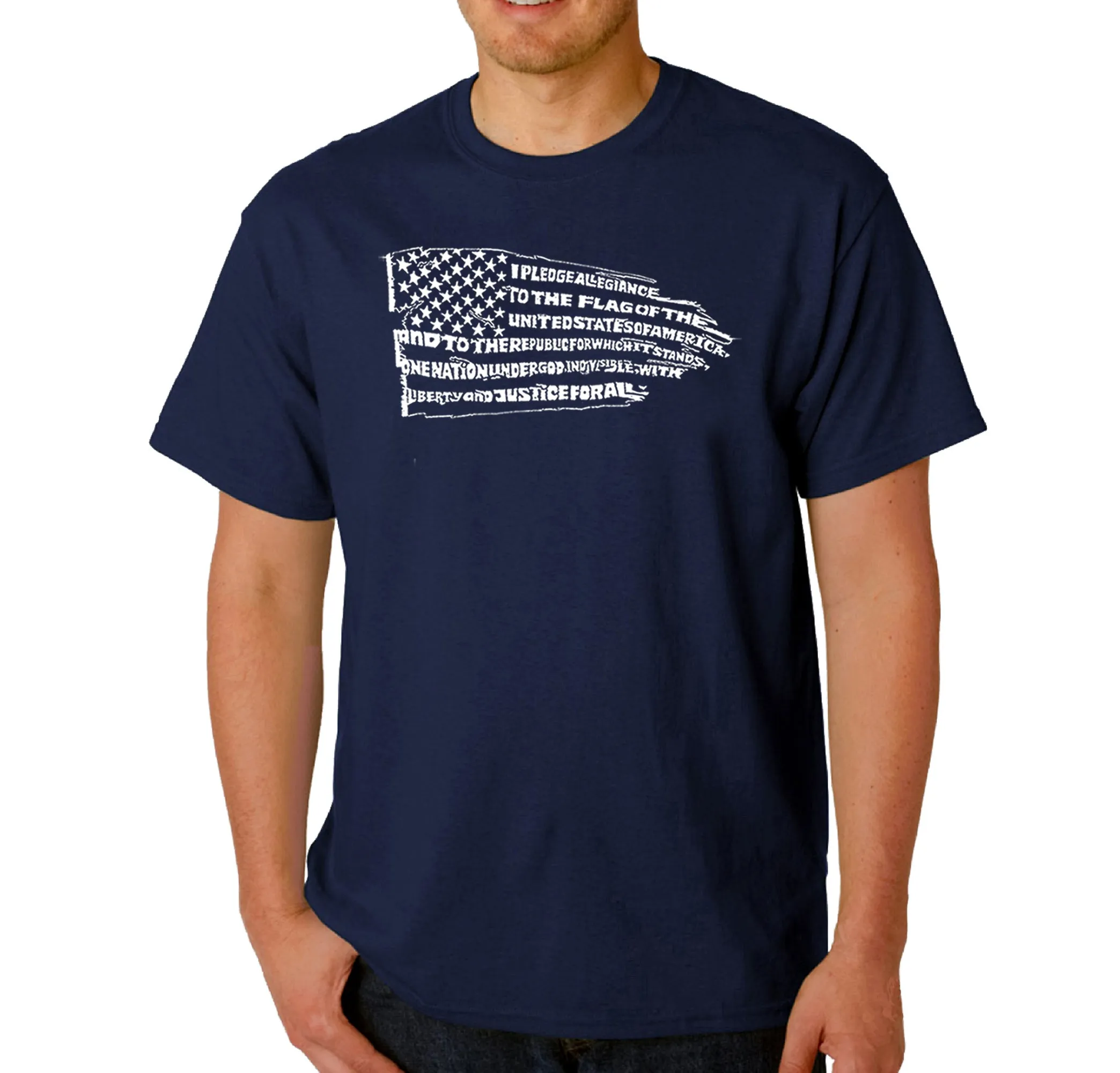 Pledge of Allegiance Flag - Men's Word Art T-Shirt sold by LA Pop Art product image thumbnail 3