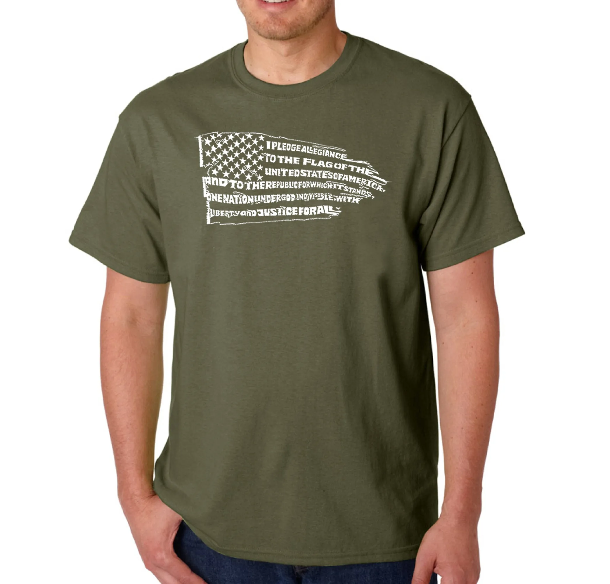 Pledge of Allegiance Flag - Men's Word Art T-Shirt sold by LA Pop Art product image thumbnail 5