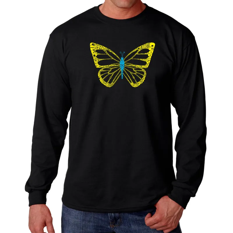 Butterfly  - Men's Word Art Long Sleeve T-Shirt sold by LA Pop Art