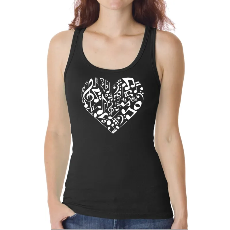 Heart Notes  - Women's Word Art Tank Top sold by LA Pop Art