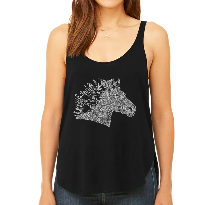 Horse Mane - Women's Word Art Flowy Tank Top sold by LA Pop Art
