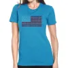 USA Flag  - Women's Premium Blend Word Art T-Shirt sold by LA Pop Art