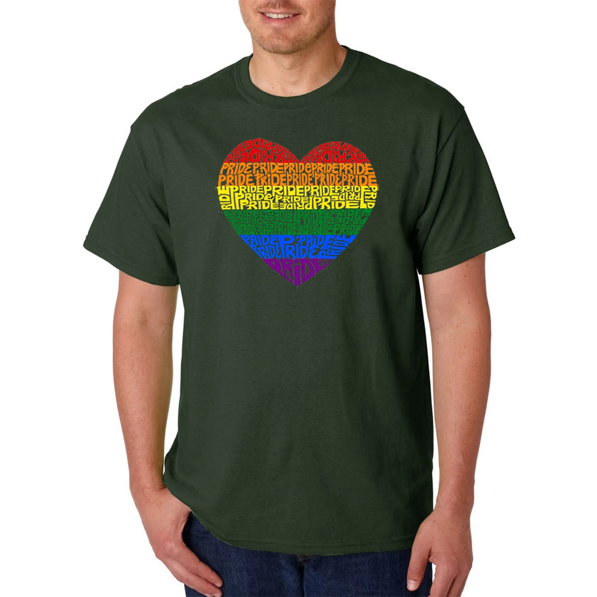 Pride Heart - Men's Word Art T-Shirt sold by LA Pop Art product image thumbnail 4