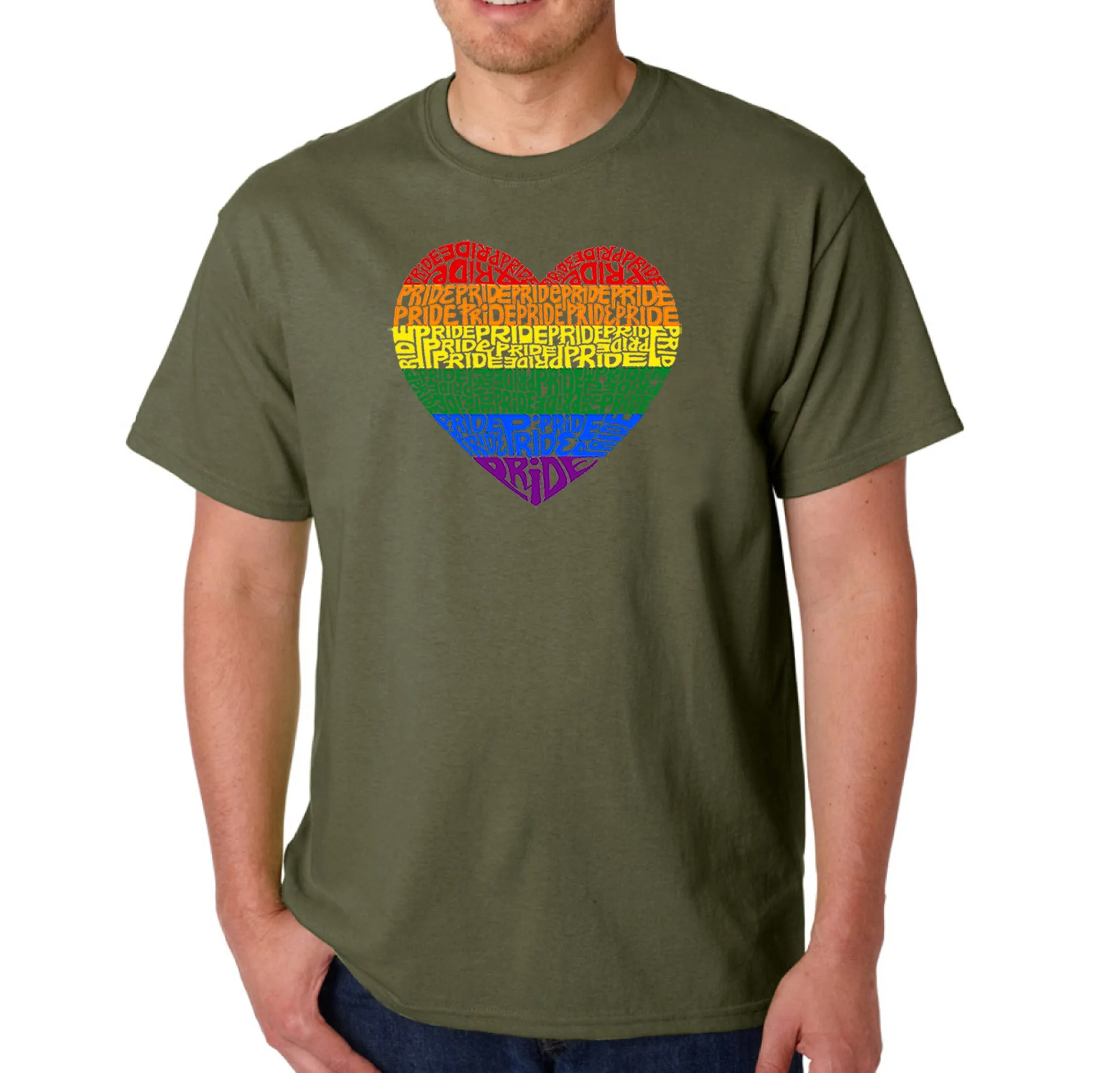 Pride Heart - Men's Word Art T-Shirt sold by LA Pop Art product image thumbnail 5