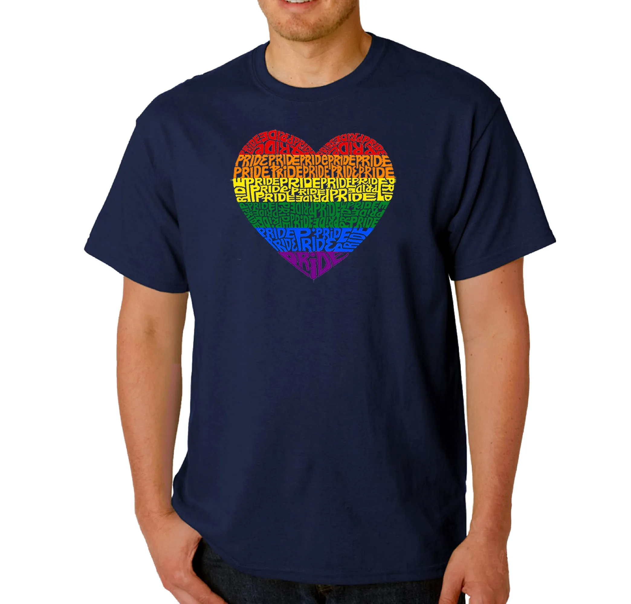 Pride Heart - Men's Word Art T-Shirt sold by LA Pop Art product image thumbnail 3