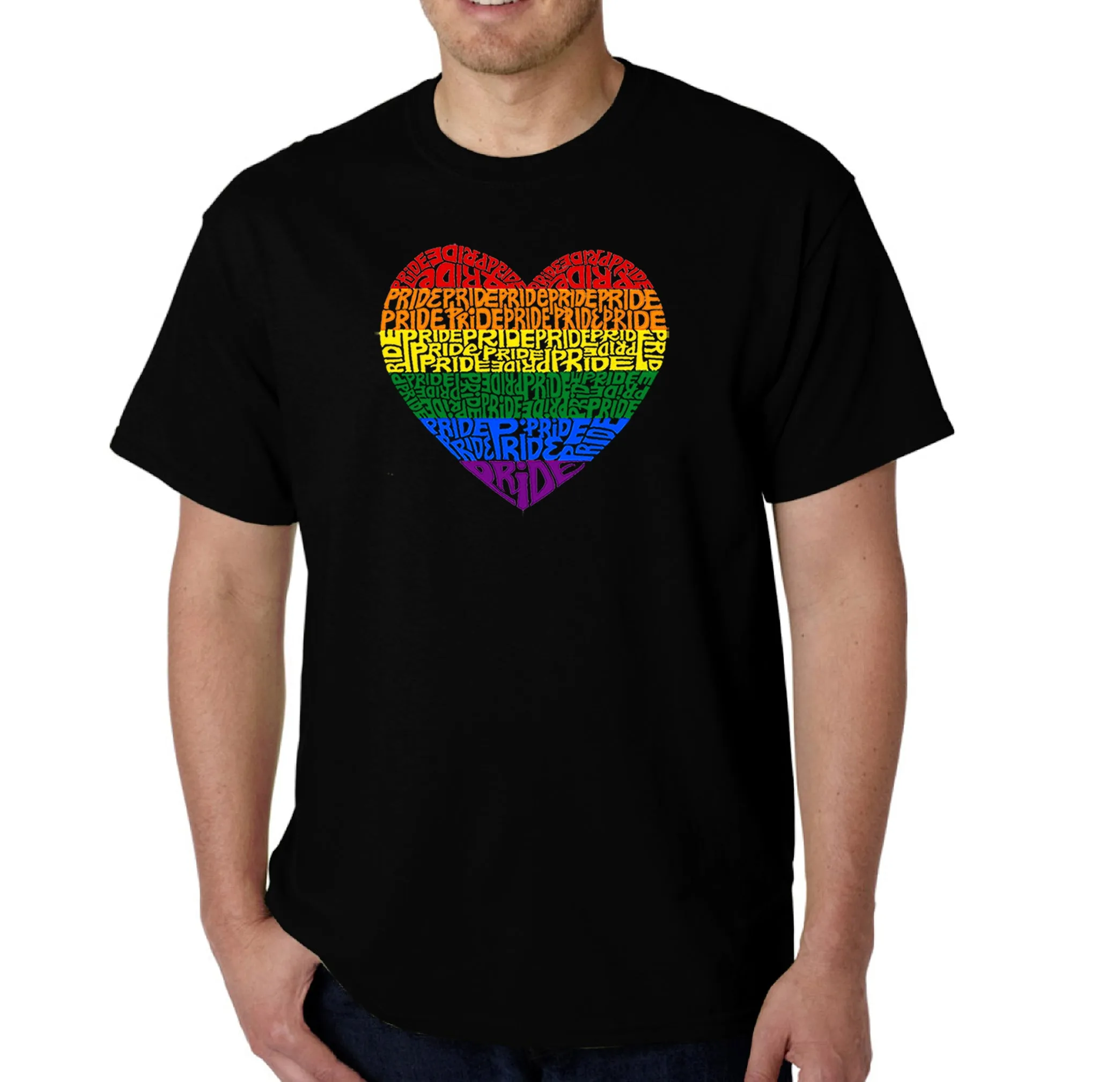 Pride Heart - Men's Word Art T-Shirt sold by LA Pop Art