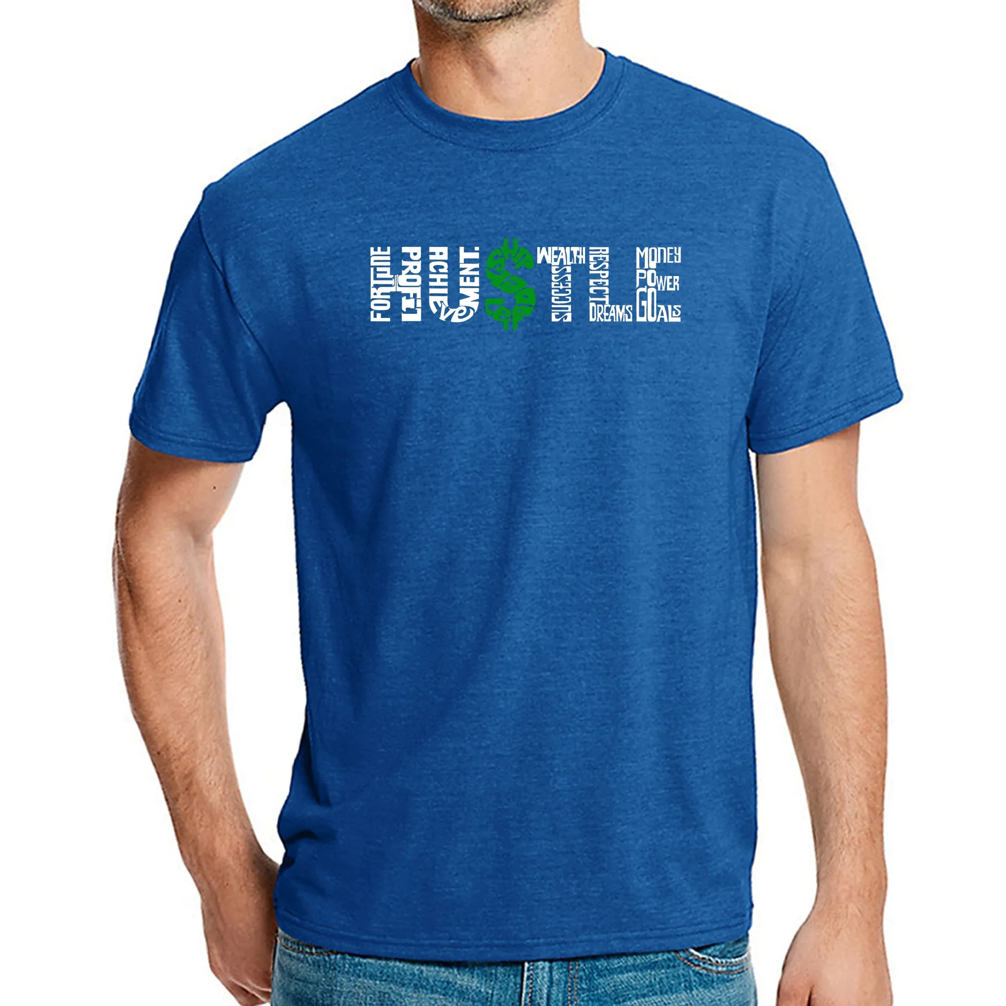 Hustle - Men's Premium Blend Word Art T-Shirt sold by LA Pop Art product image thumbnail 4