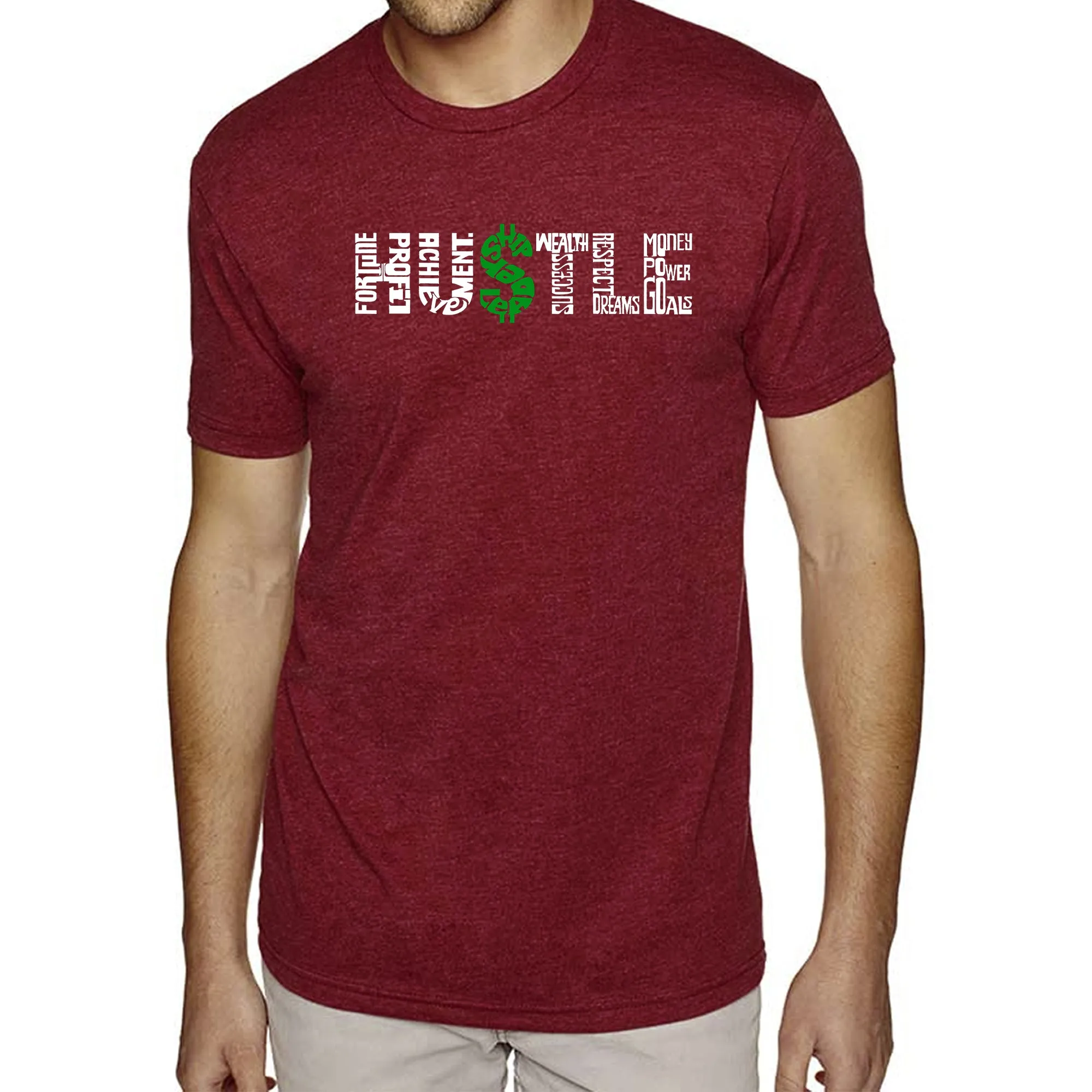 Hustle - Men's Premium Blend Word Art T-Shirt sold by LA Pop Art product image thumbnail 5