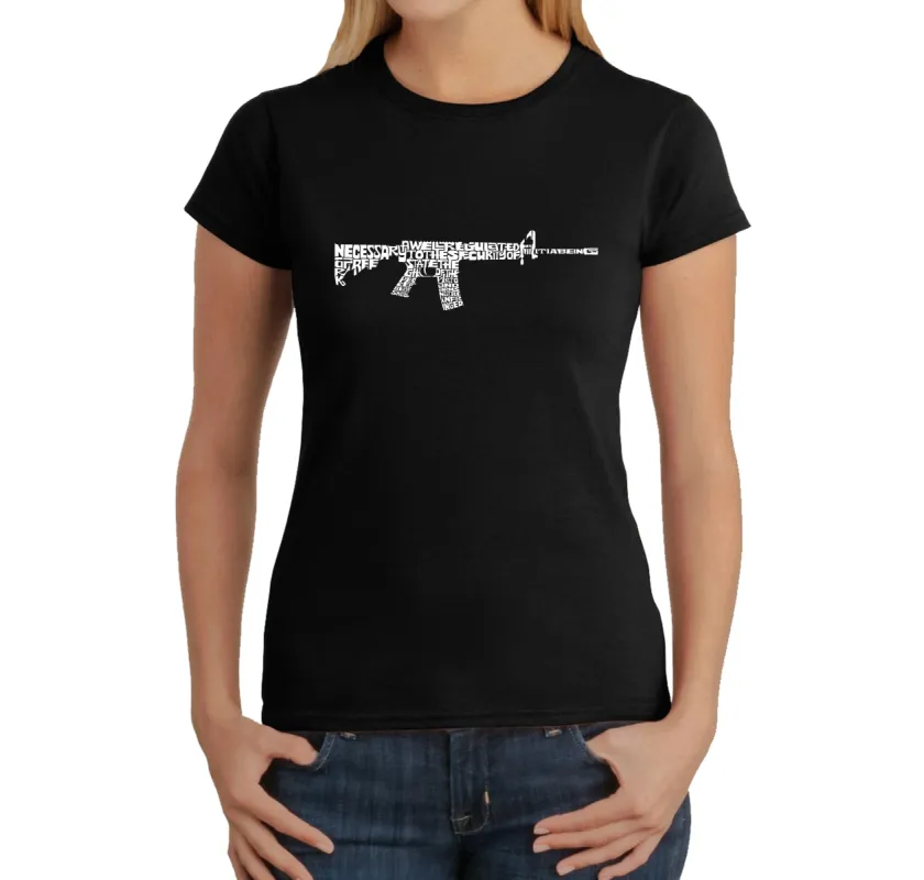 AR15 2nd Amendment Word Art - Women's Word Art T-Shirt sold by LA Pop Art