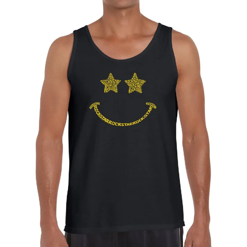 Rockstar Smiley - Men's Word Art Tank Top sold by LA Pop Art