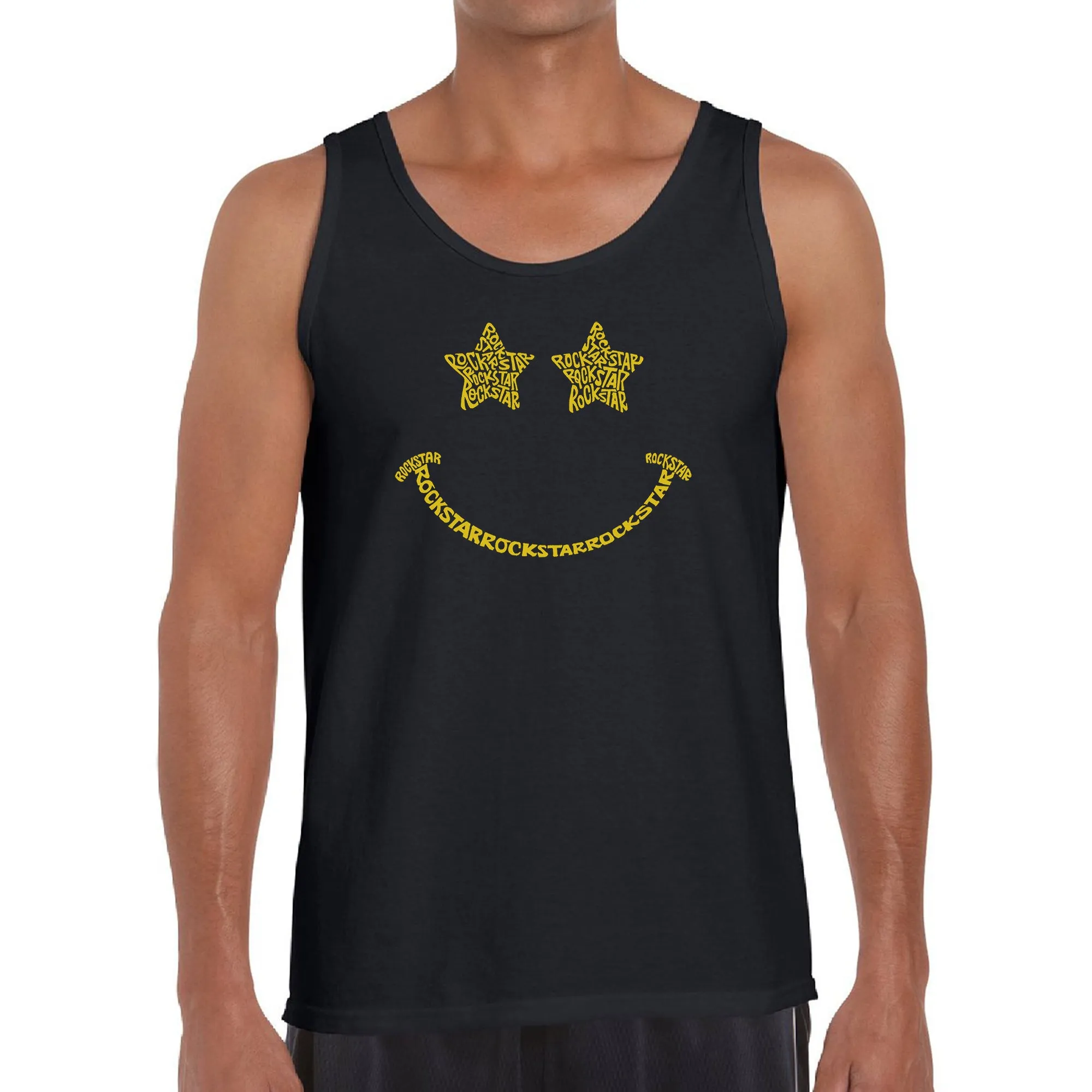 Rockstar Smiley - Men's Word Art Tank Top sold by LA Pop Art