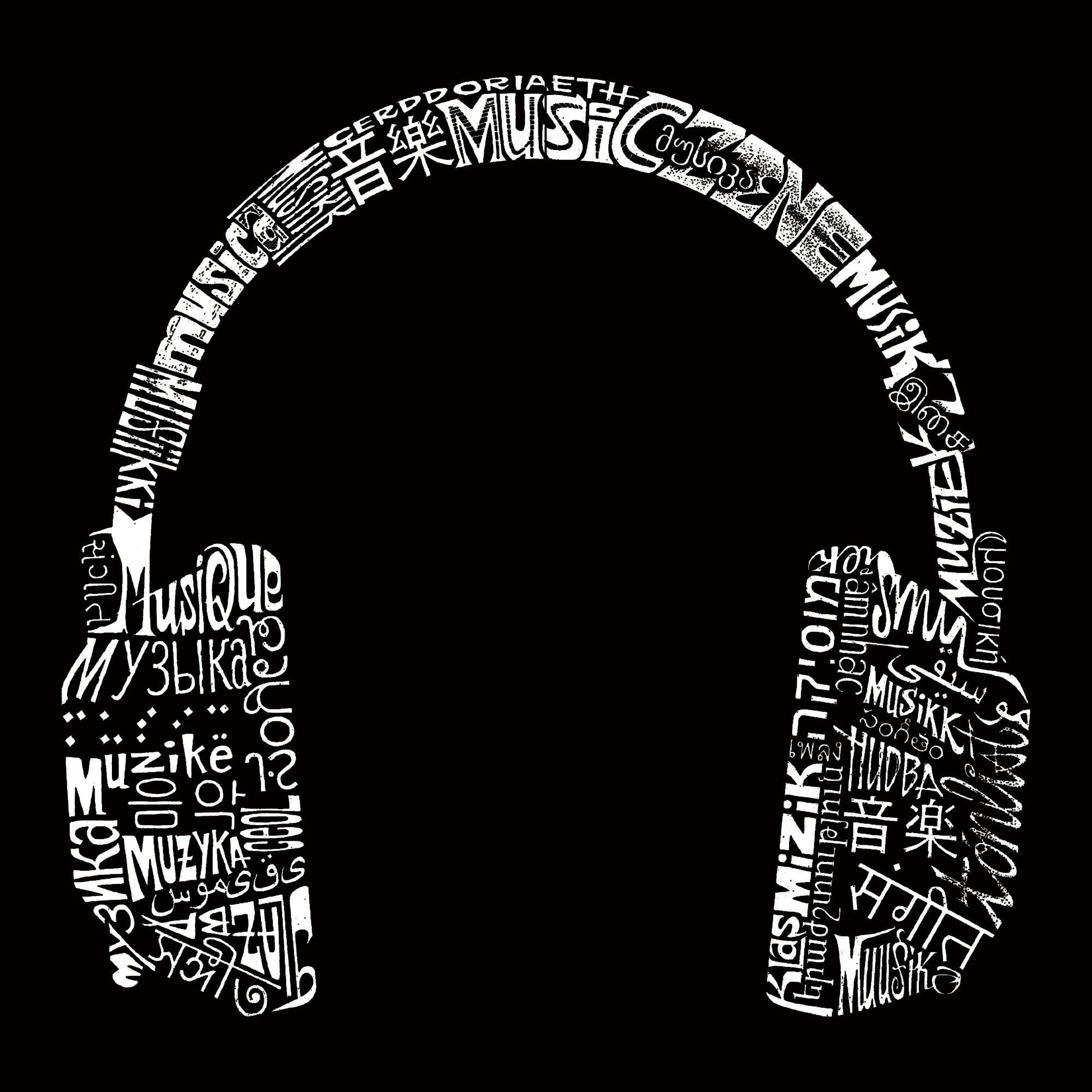 Music in Different Languages Headphones - Full Length Word Art Apron sold by LA Pop Art product image thumbnail 2
