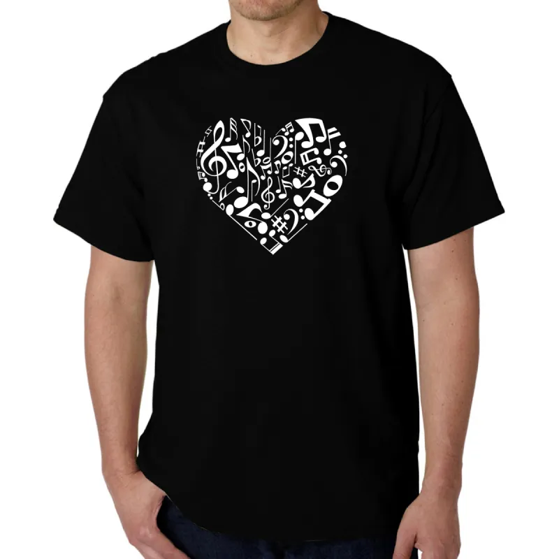 Heart Notes  - Men's Word Art T-Shirt sold by LA Pop Art