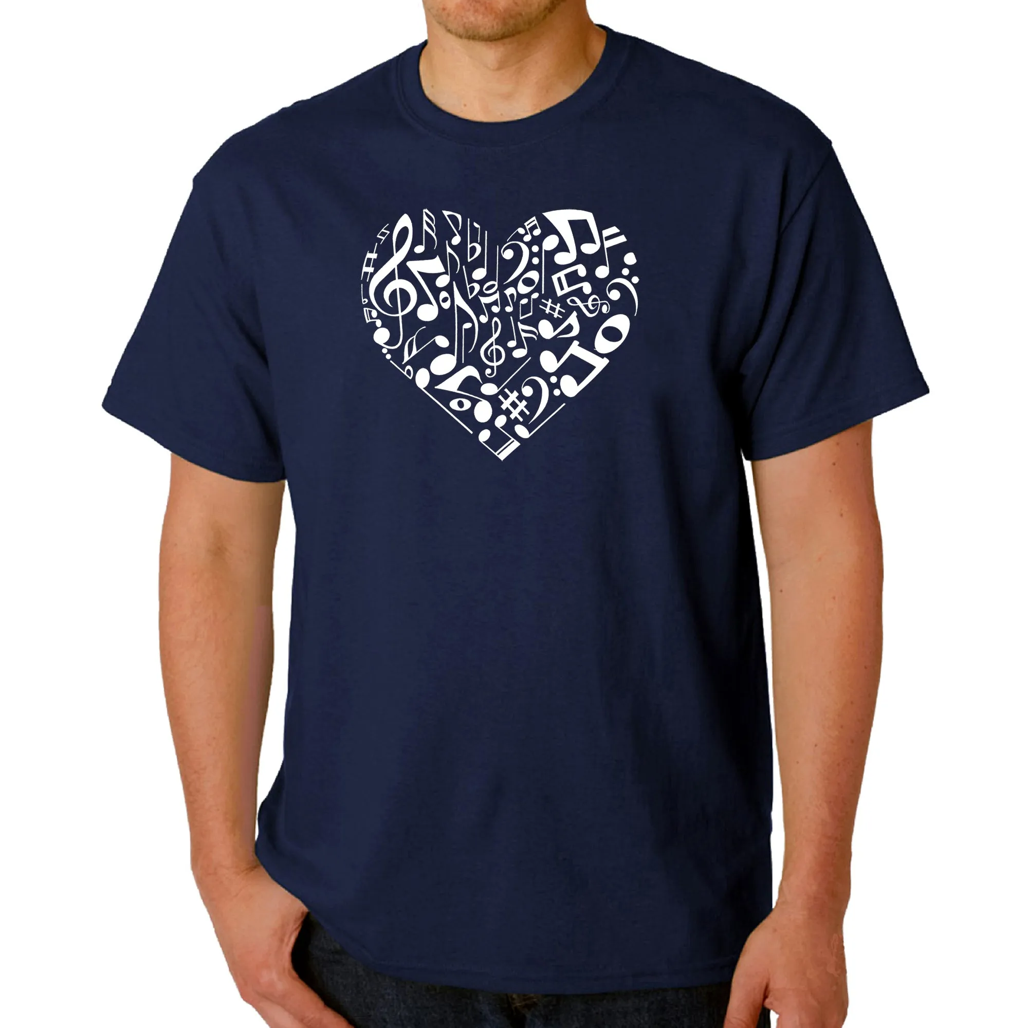 Heart Notes - Men's Word Art T-Shirt sold by LA Pop Art product image thumbnail 3
