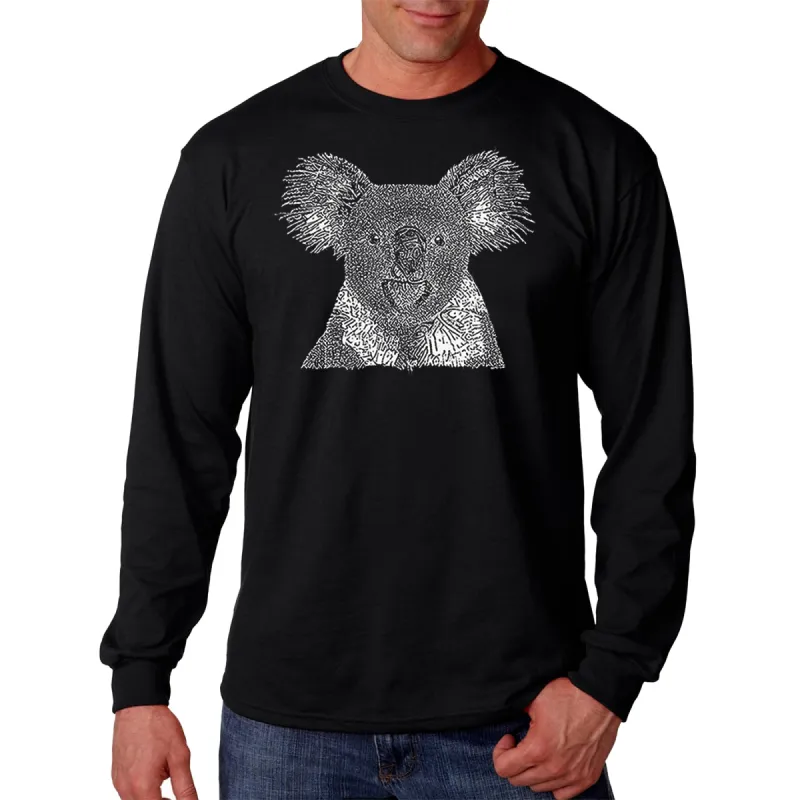 Koala - Men's Word Art Long Sleeve T-Shirt sold by LA Pop Art