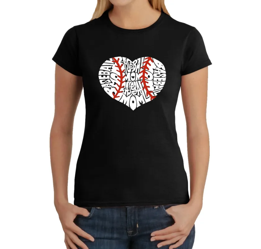 Baseball Mom - Women's Word Art T-Shirt sold by LA Pop Art