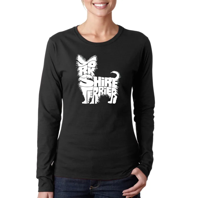 Yorkie - Women's Word Art Long Sleeve T-Shirt sold by LA Pop Art
