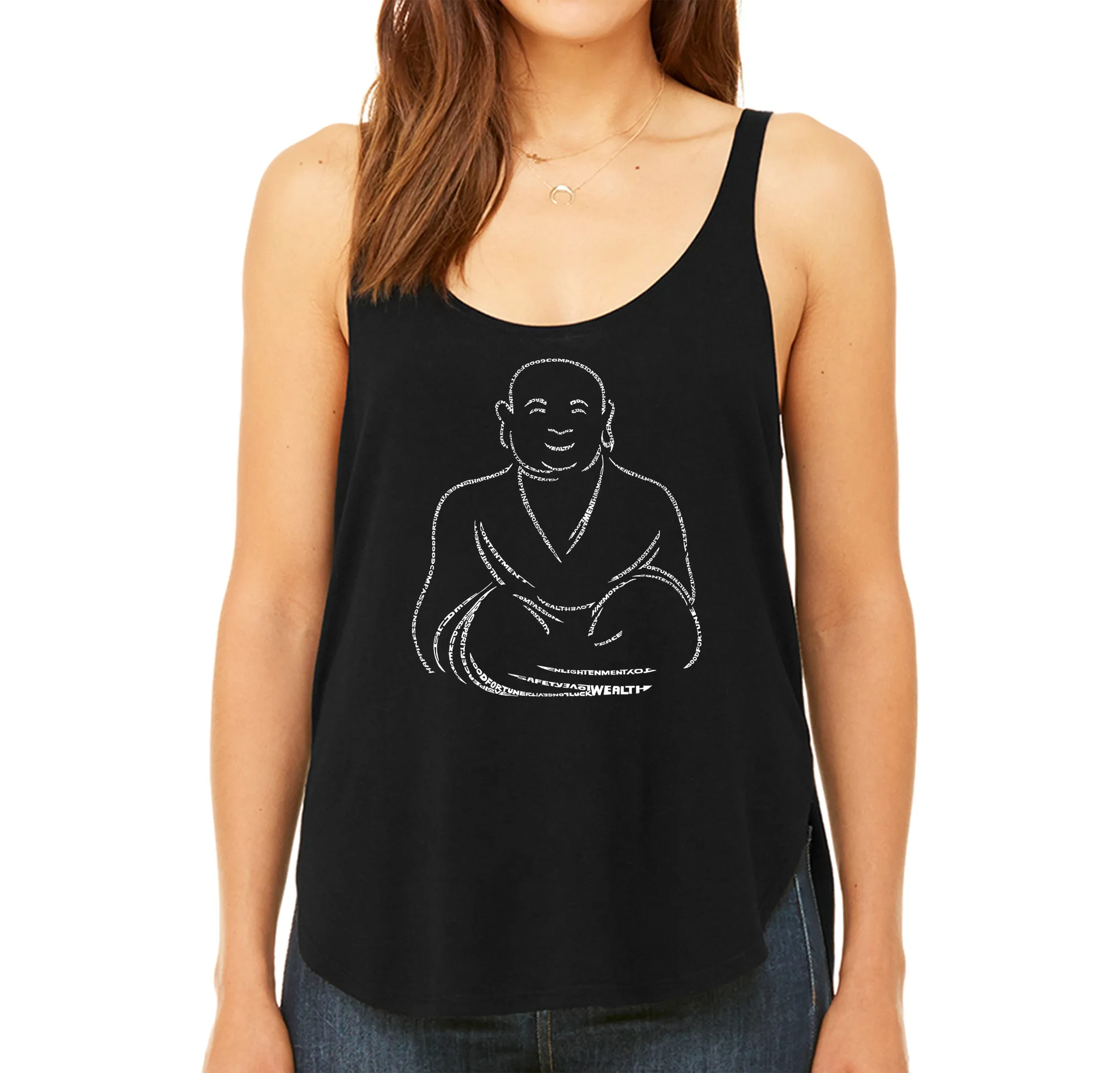 POSITIVE WISHES - Women's Word Art Flowy Tank sold by LA Pop Art
