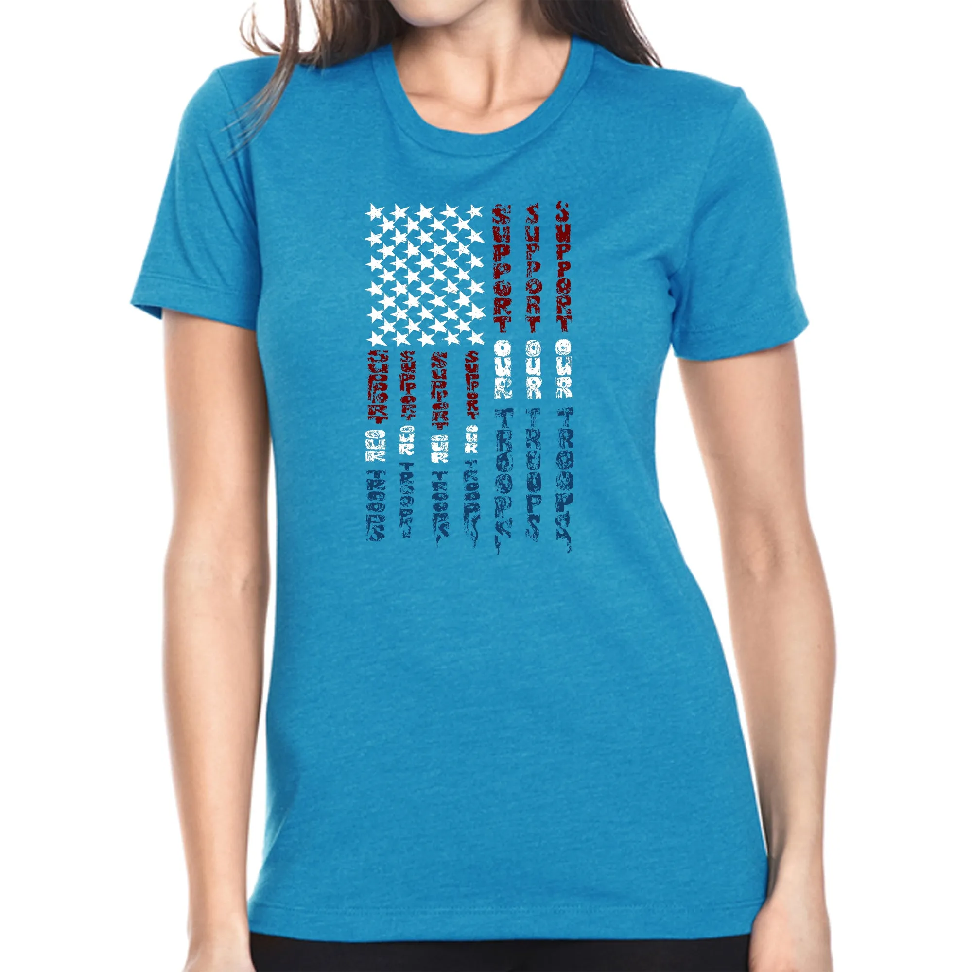 Support our Troops - Women's Premium Blend Word Art T-Shirt sold by LA Pop Art product image thumbnail 4
