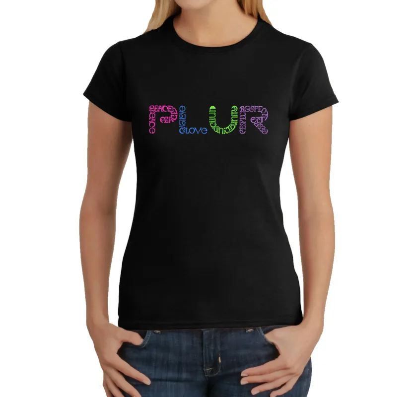 PLUR -  Women's Word Art T-Shirt sold by LA Pop Art