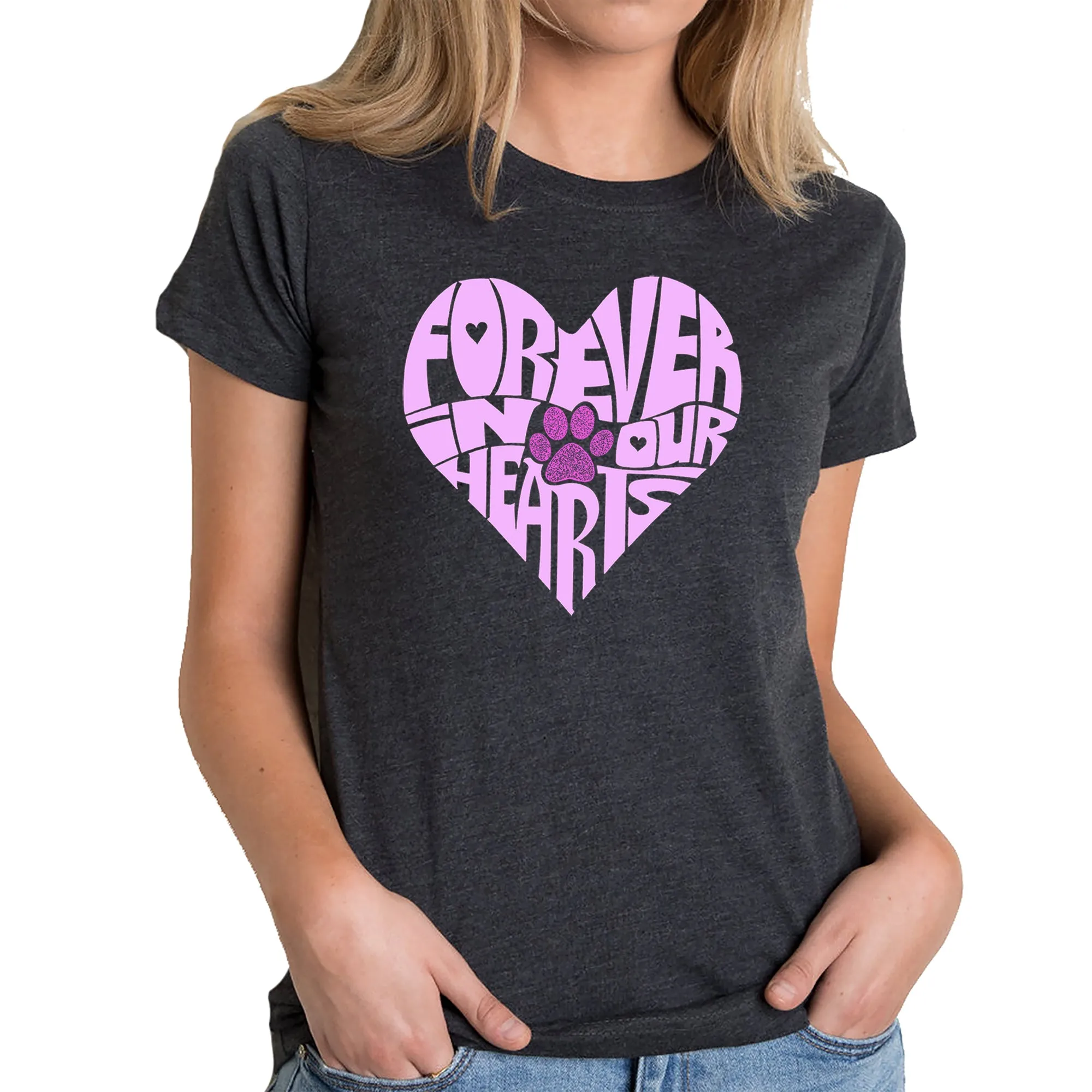 Forever In Our Hearts - Women's Premium Blend Word Art T-Shirt sold by LA Pop Art
