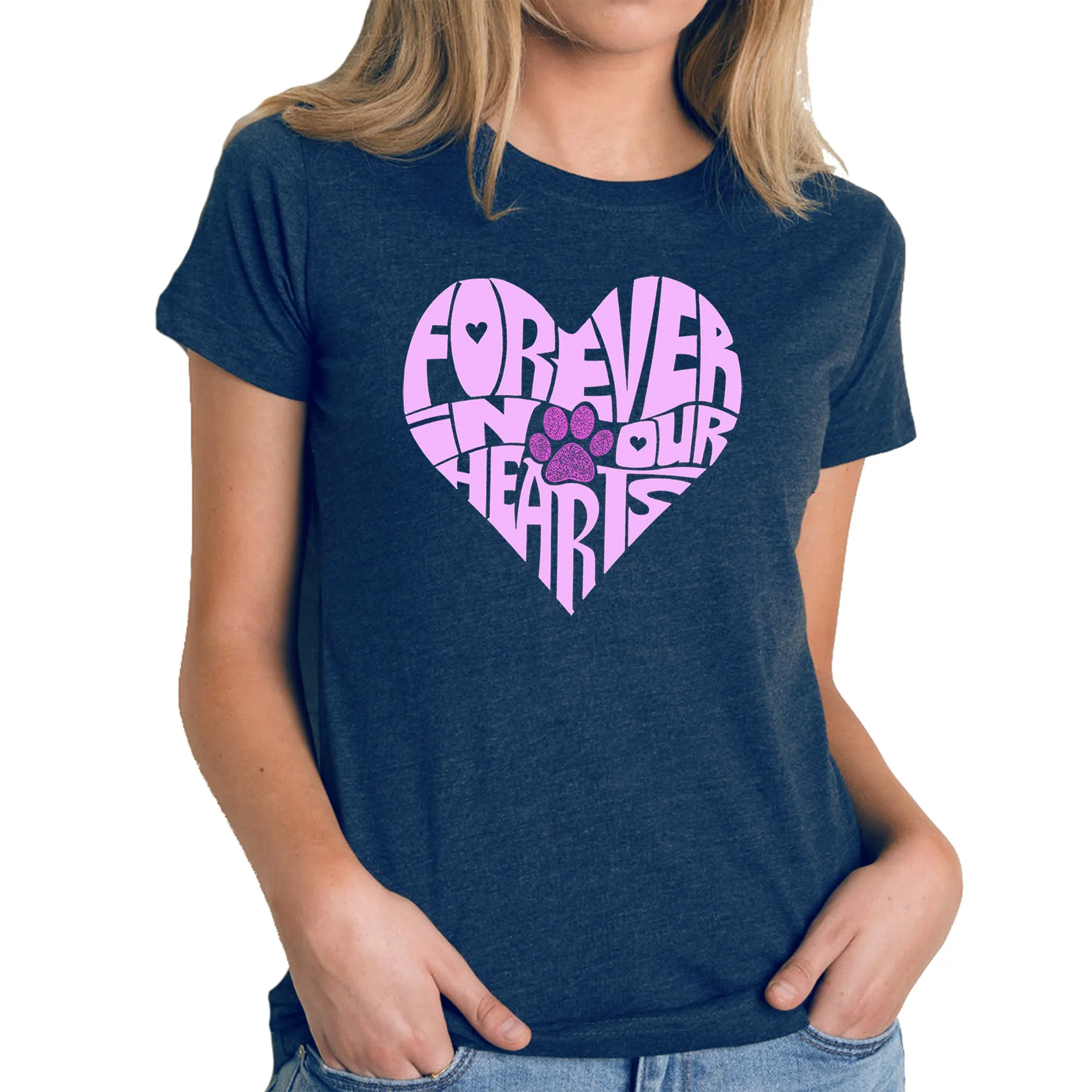Forever In Our Hearts - Women's Premium Blend Word Art T-Shirt sold by LA Pop Art product image thumbnail 3