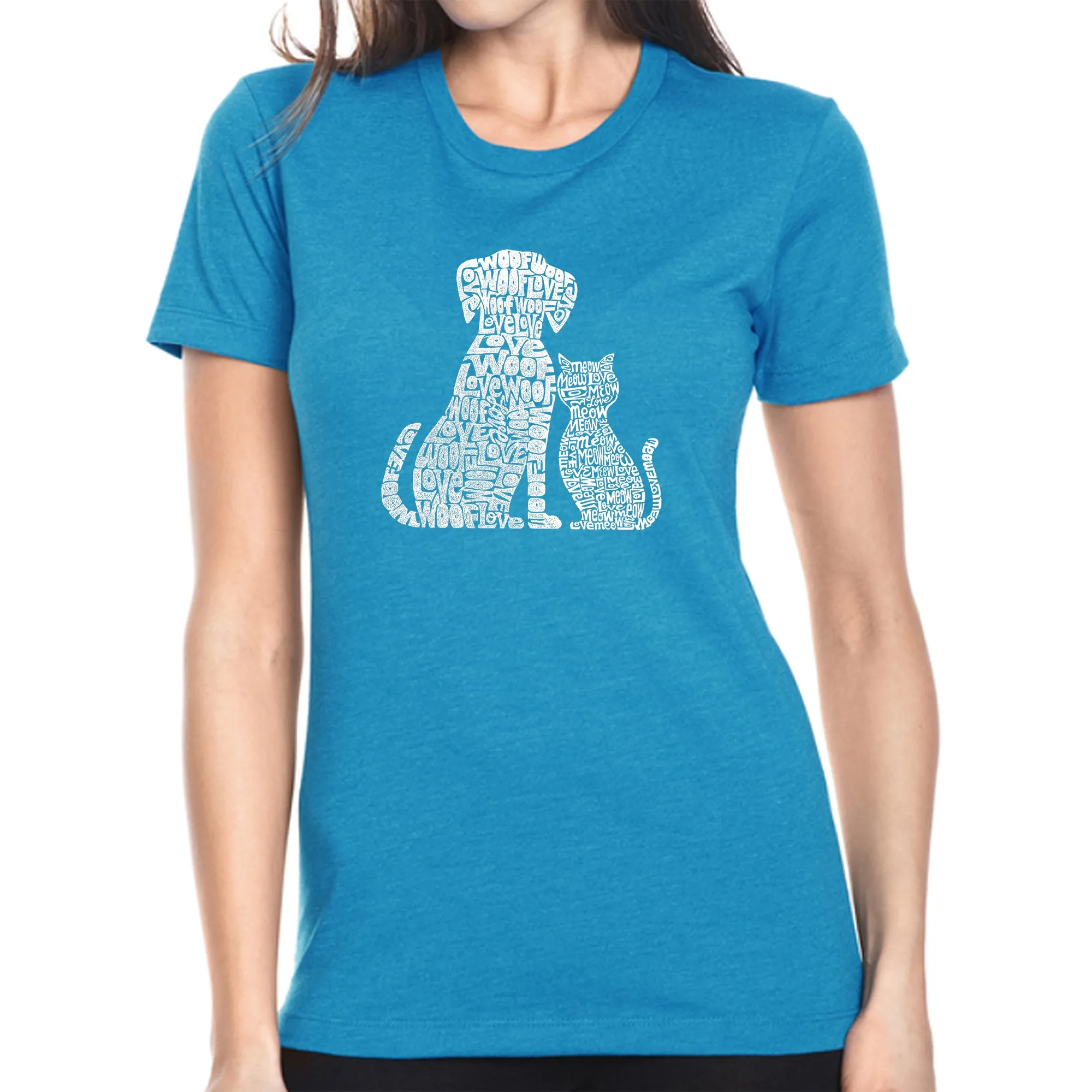 Dogs and Cats - Women's Premium Blend Word Art T-Shirt sold by LA Pop Art product image thumbnail 4