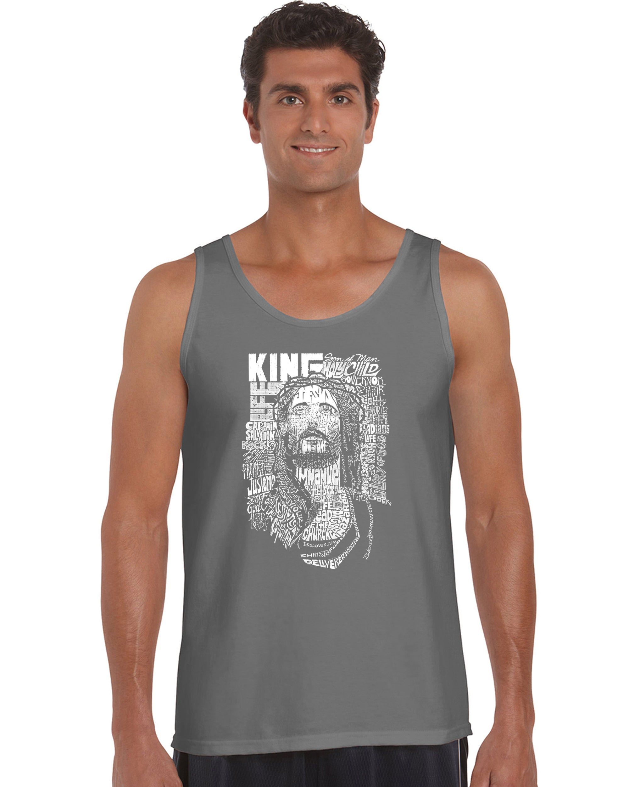 JESUS - Men's Word Art Tank Top sold by LA Pop Art product image thumbnail 5